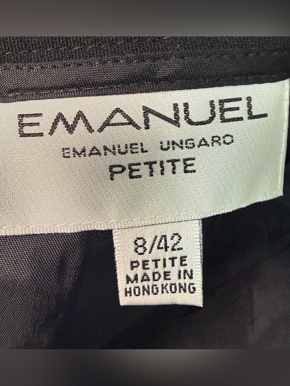 Emanuel Ungaro Petite High Rise Trousers Pleated Tapered Leg Black Vintage (8P) - Picture 5 of 11